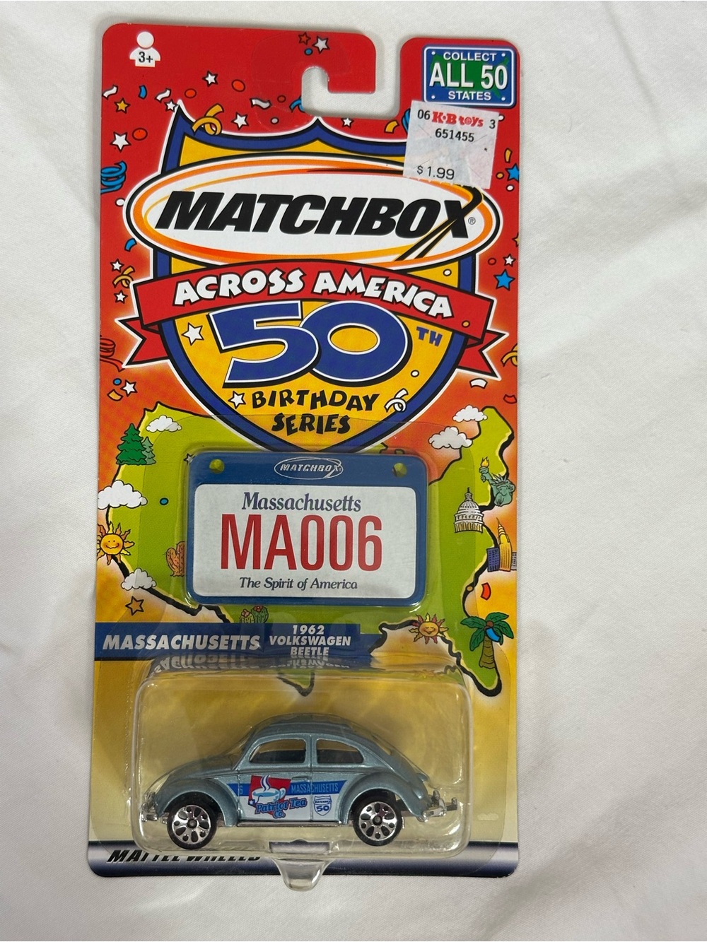 Matchbox Across America 50th Birthday Series 1962 Volkswagen Beetle VW Bug